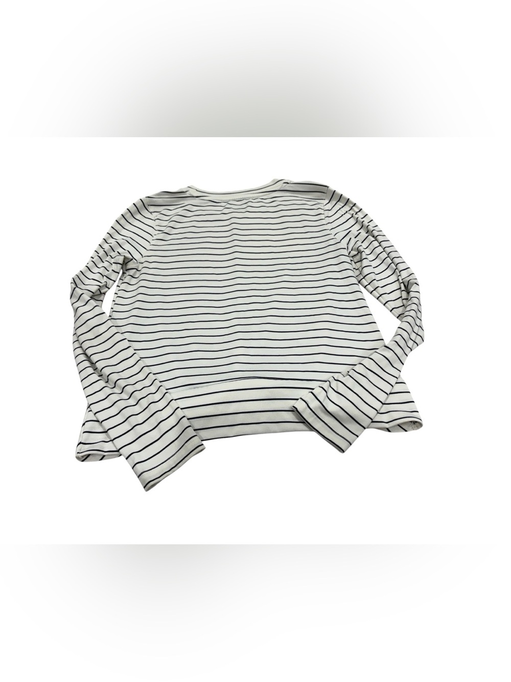 Old Navy Active Striped Long-Sleeve Twist Front Top - White/Black - Picture 3 of 5